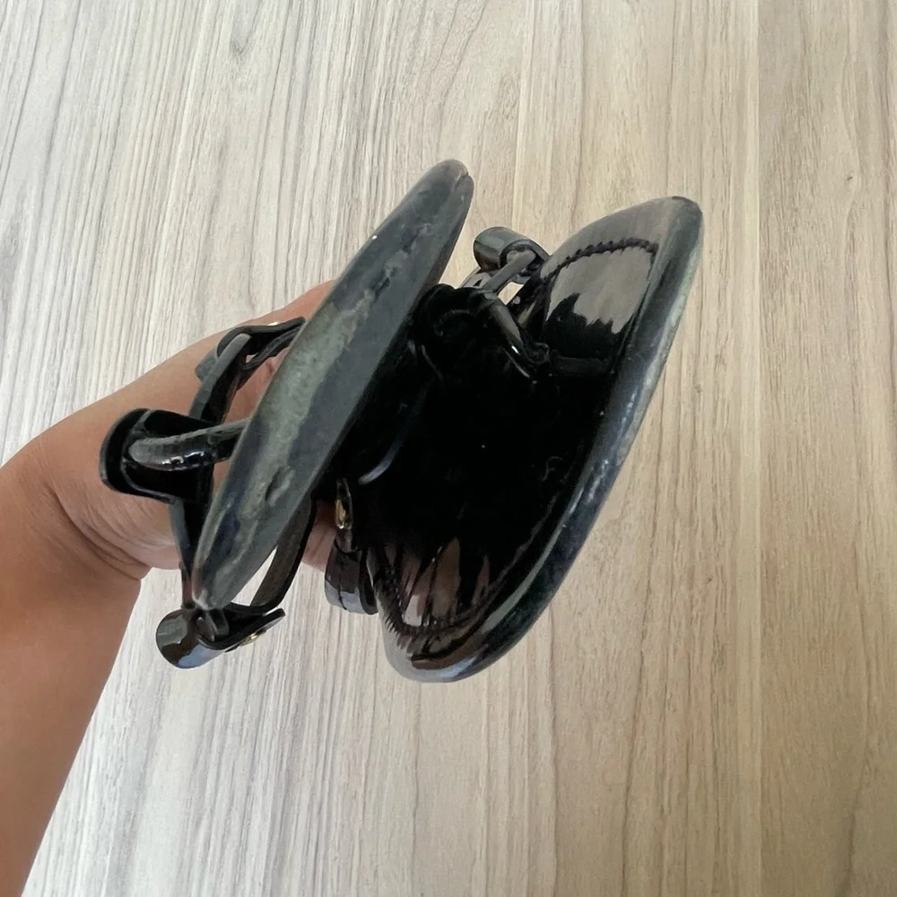 Tory Burch Glossy Black Sandals - Picture 6 of 10